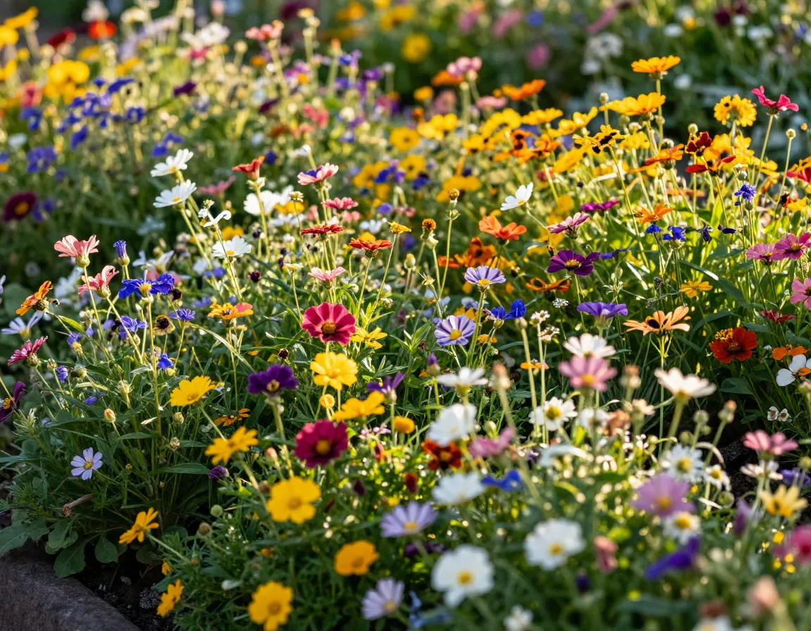 Balcony garden design with colorful flowers